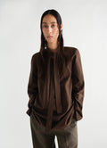 ASCOT BLOUSE IN WASHED COTTON SILK