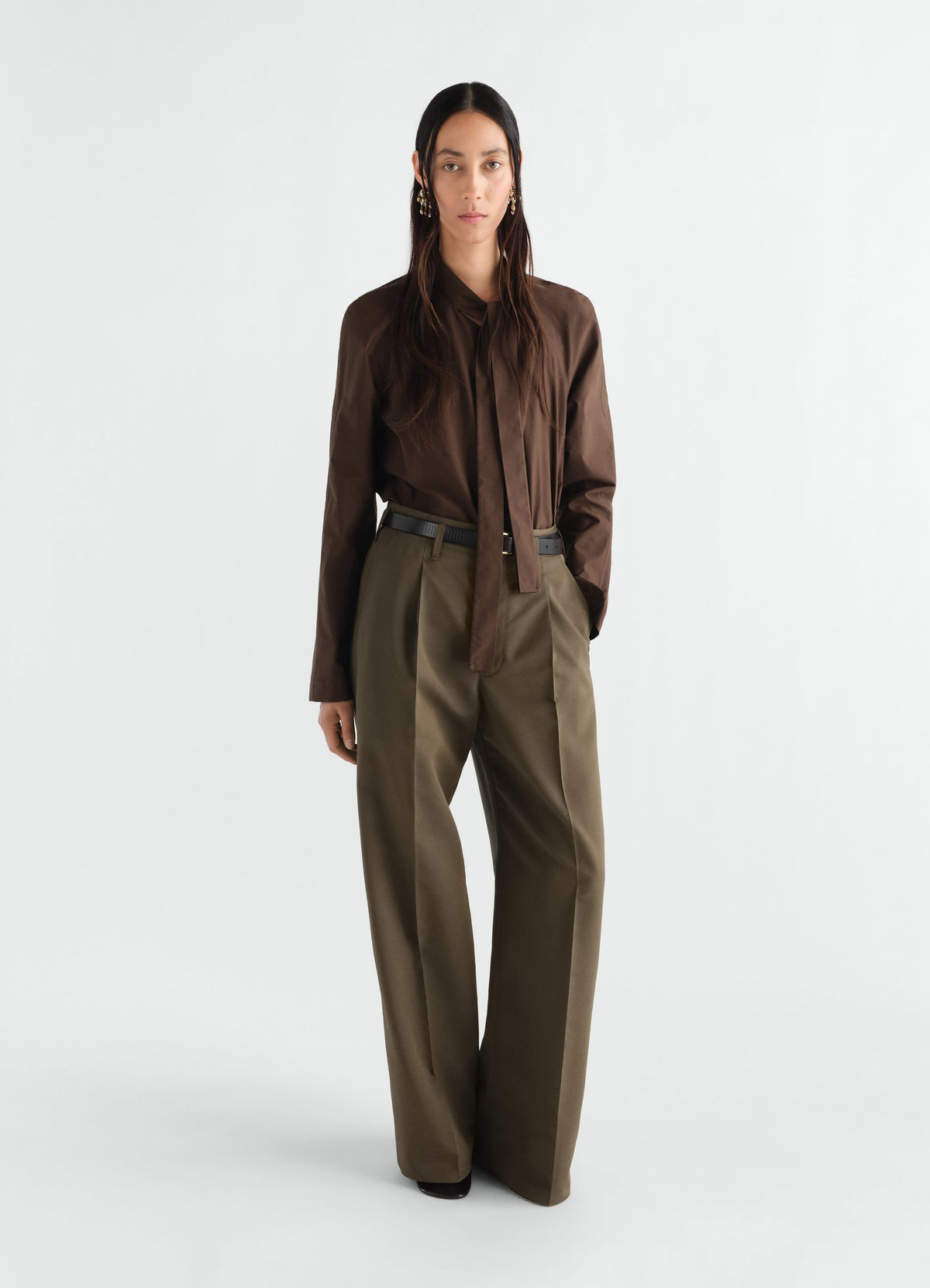 ASCOT BLOUSE IN WASHED COTTON SILK