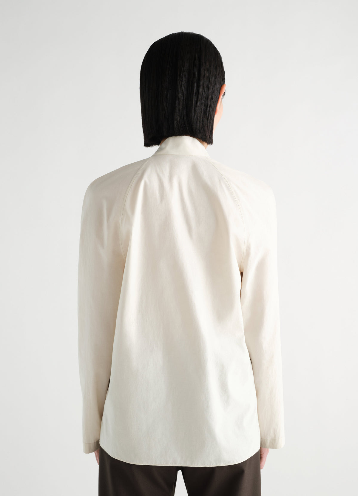 ASCOT BLOUSE IN WASHED COTTON SILK