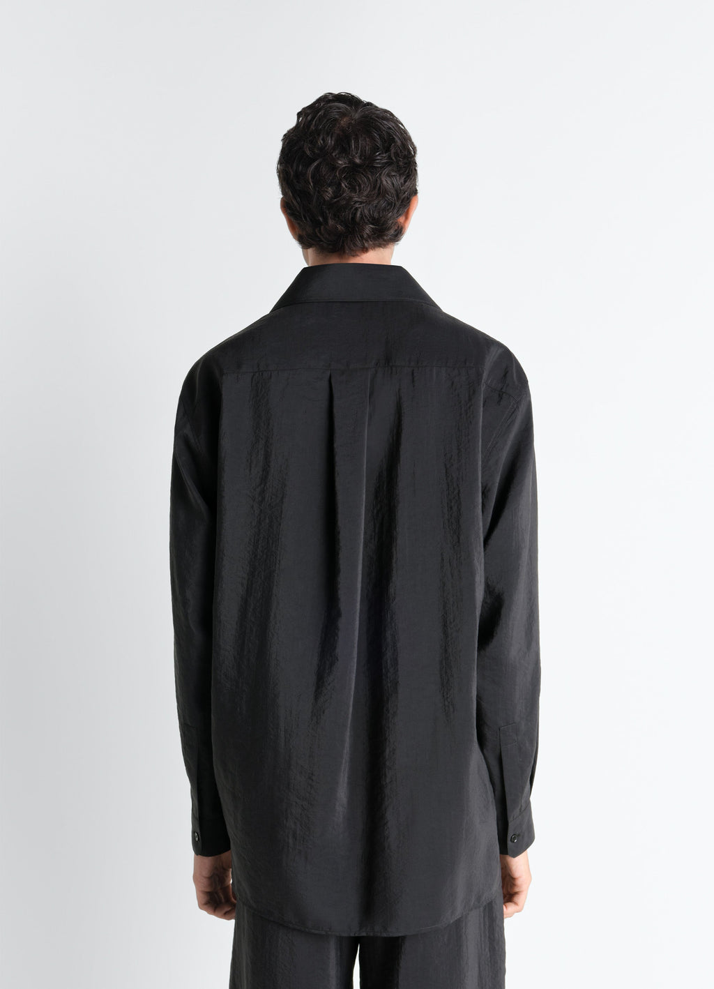 CHEMISE À COL CONVERTIBLE EN SOIE SÈCHE