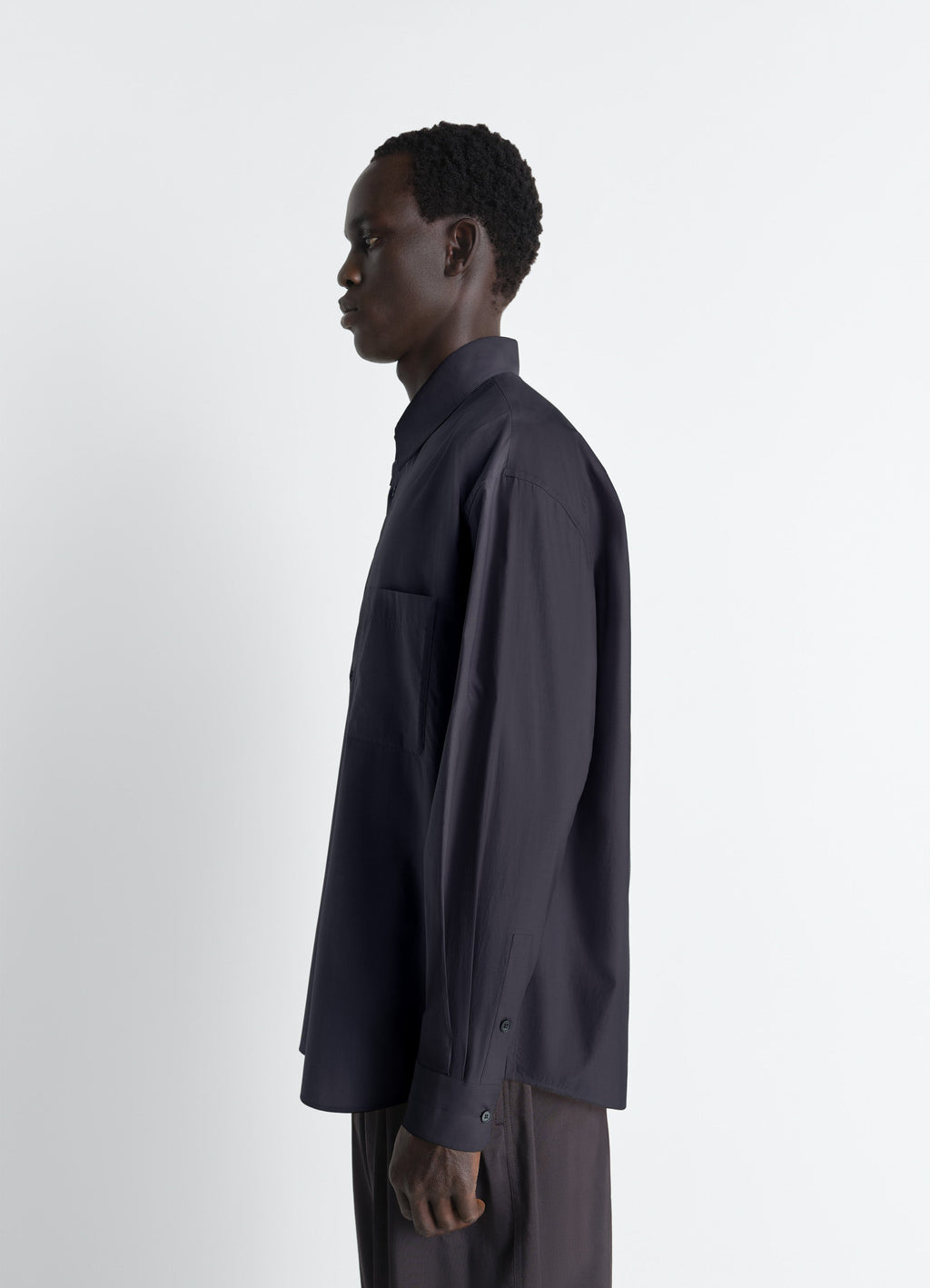 CHEMISE CLASSIQUE EN COTON ET SOIE LAVÉS