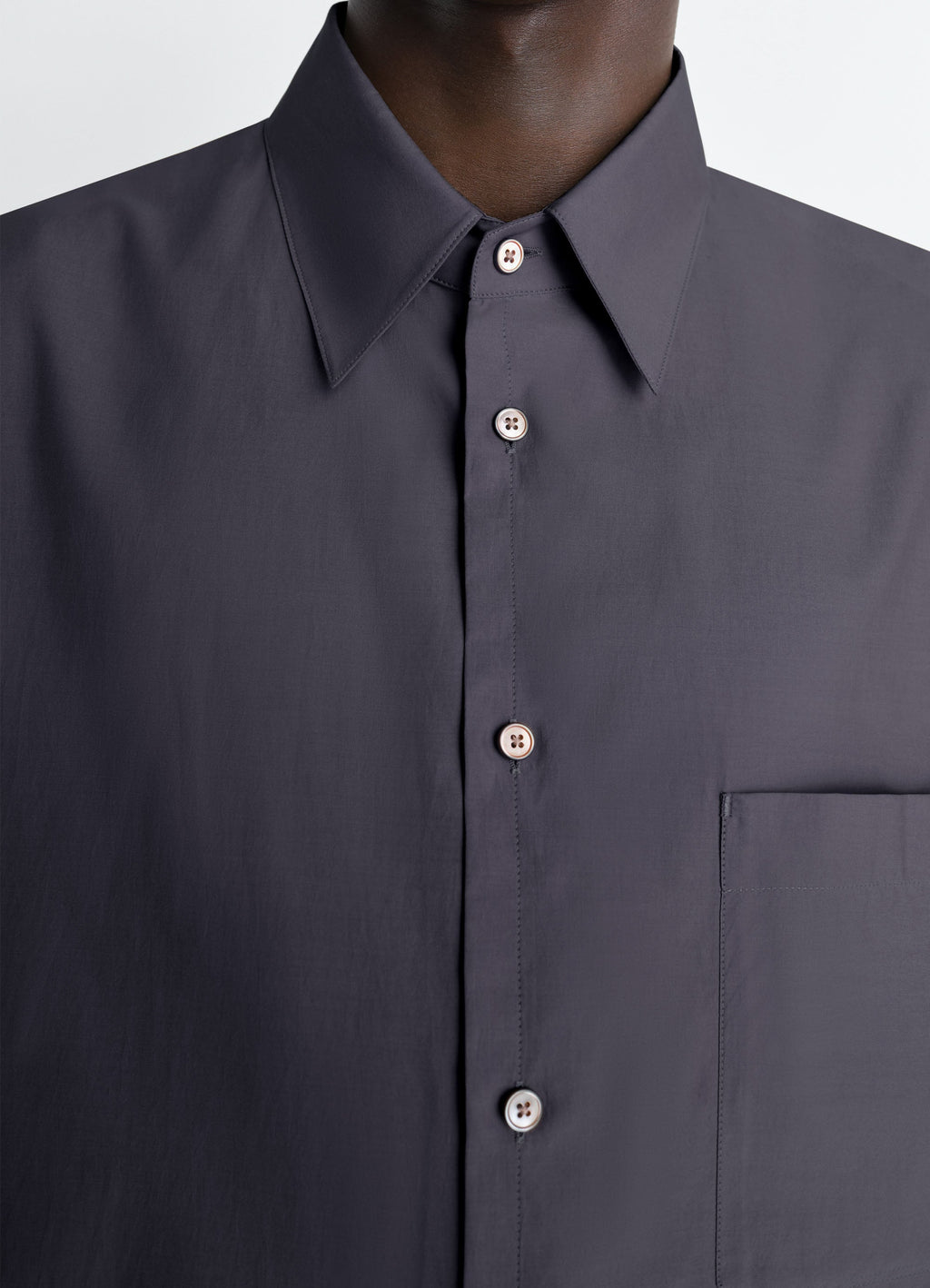 CHEMISE CLASSIQUE EN COTON ET SOIE LAVÉS