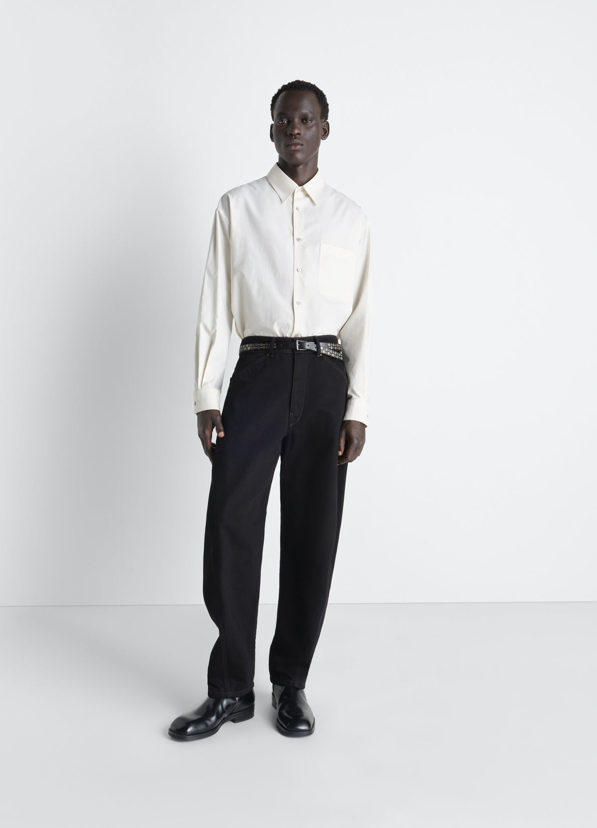 CHEMISE CLASSIQUE EN COTON ET SOIE LAVÉS