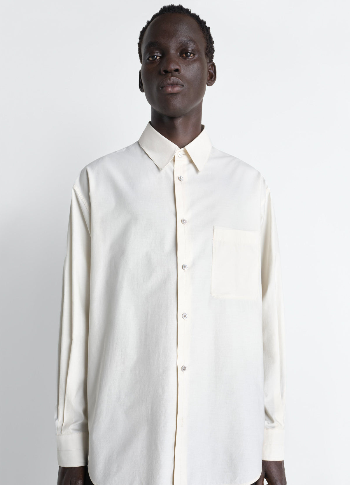 CHEMISE CLASSIQUE EN COTON ET SOIE LAVÉS