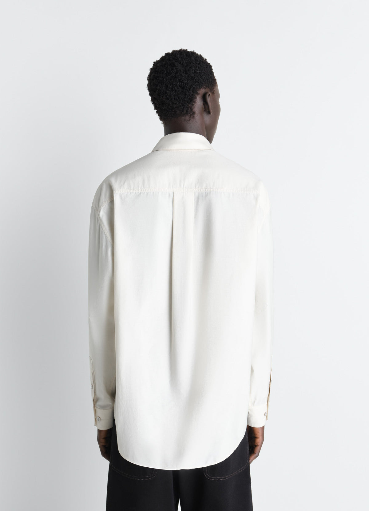 CHEMISE CLASSIQUE EN COTON ET SOIE LAVÉS