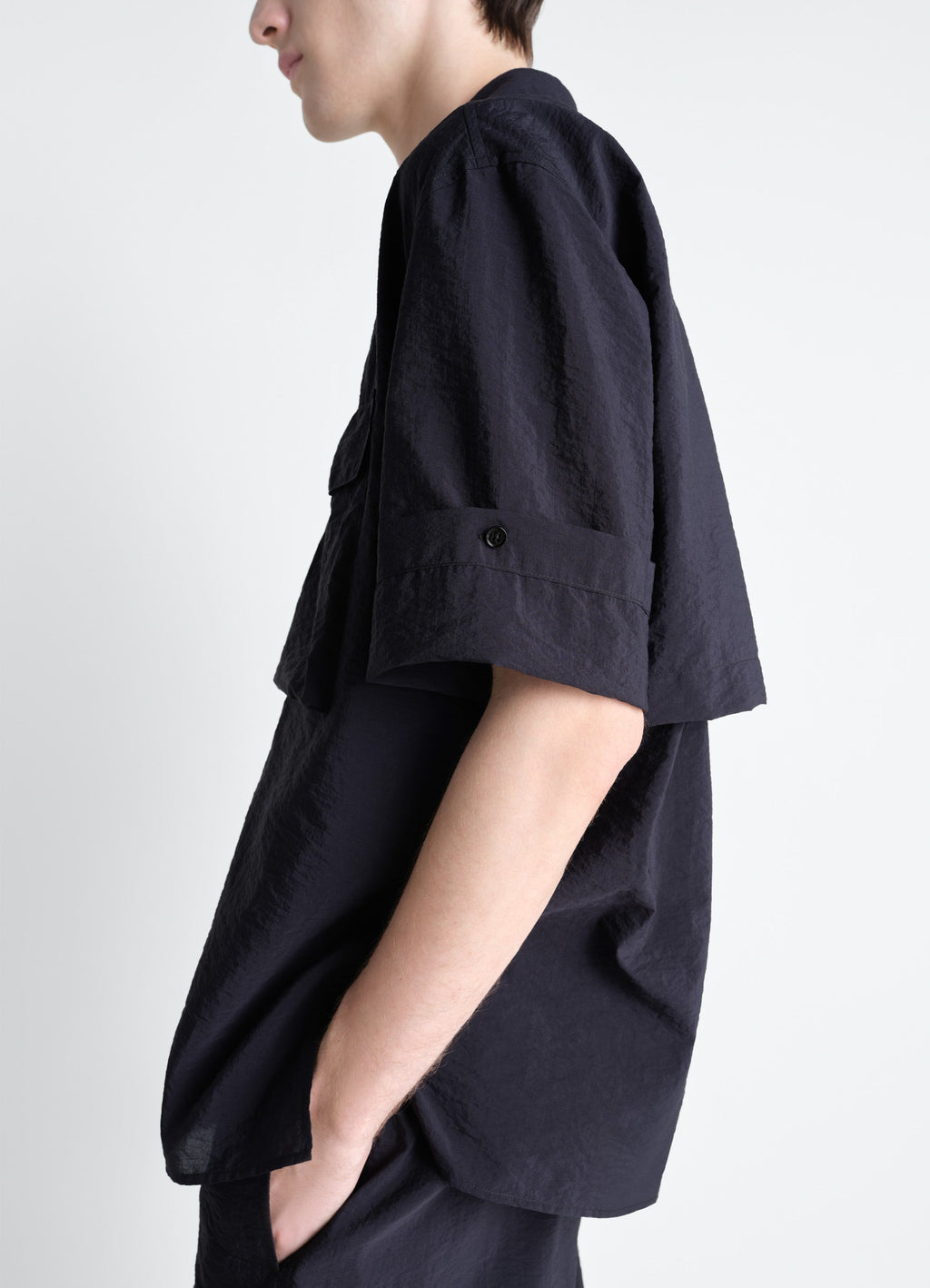 CHEMISE UTILITAIRE À MANCHES COURTES EN COTON TECHNIQUE LAVÉ