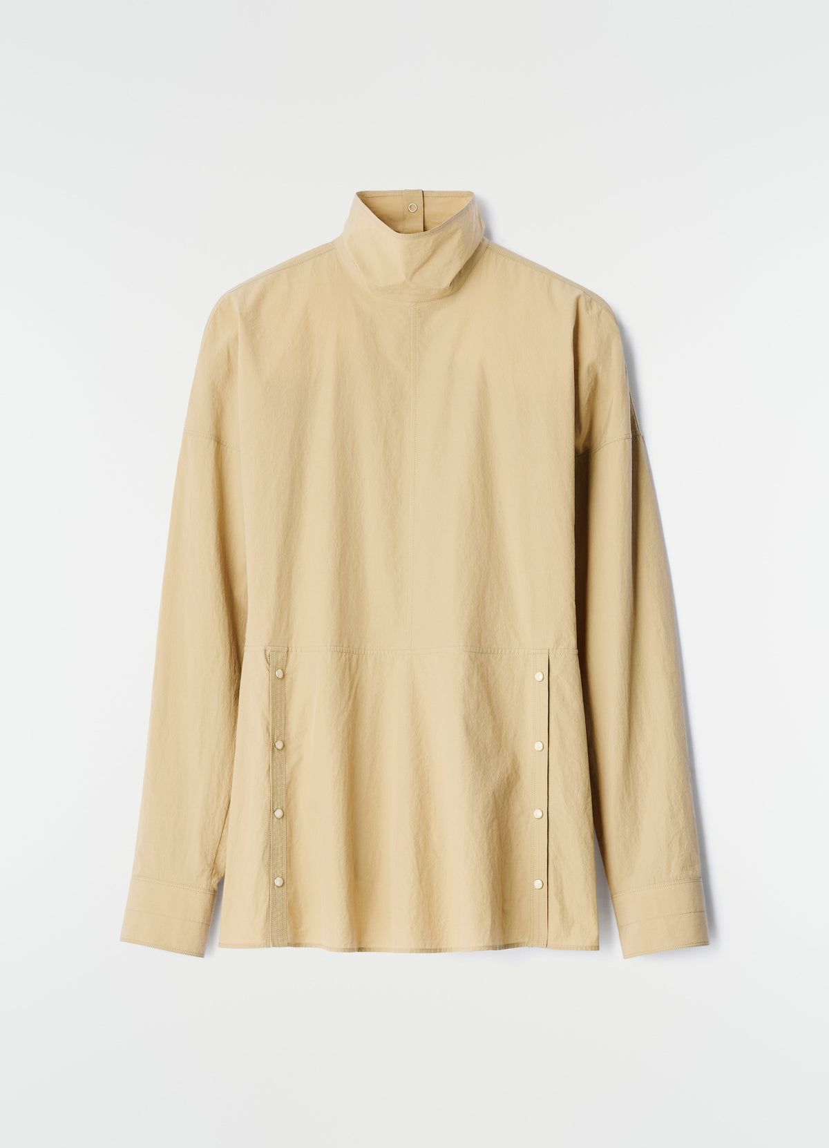 HAUT À PLASTRON ET BOUTONS-PRESSION EN COTON CRÊPÉ