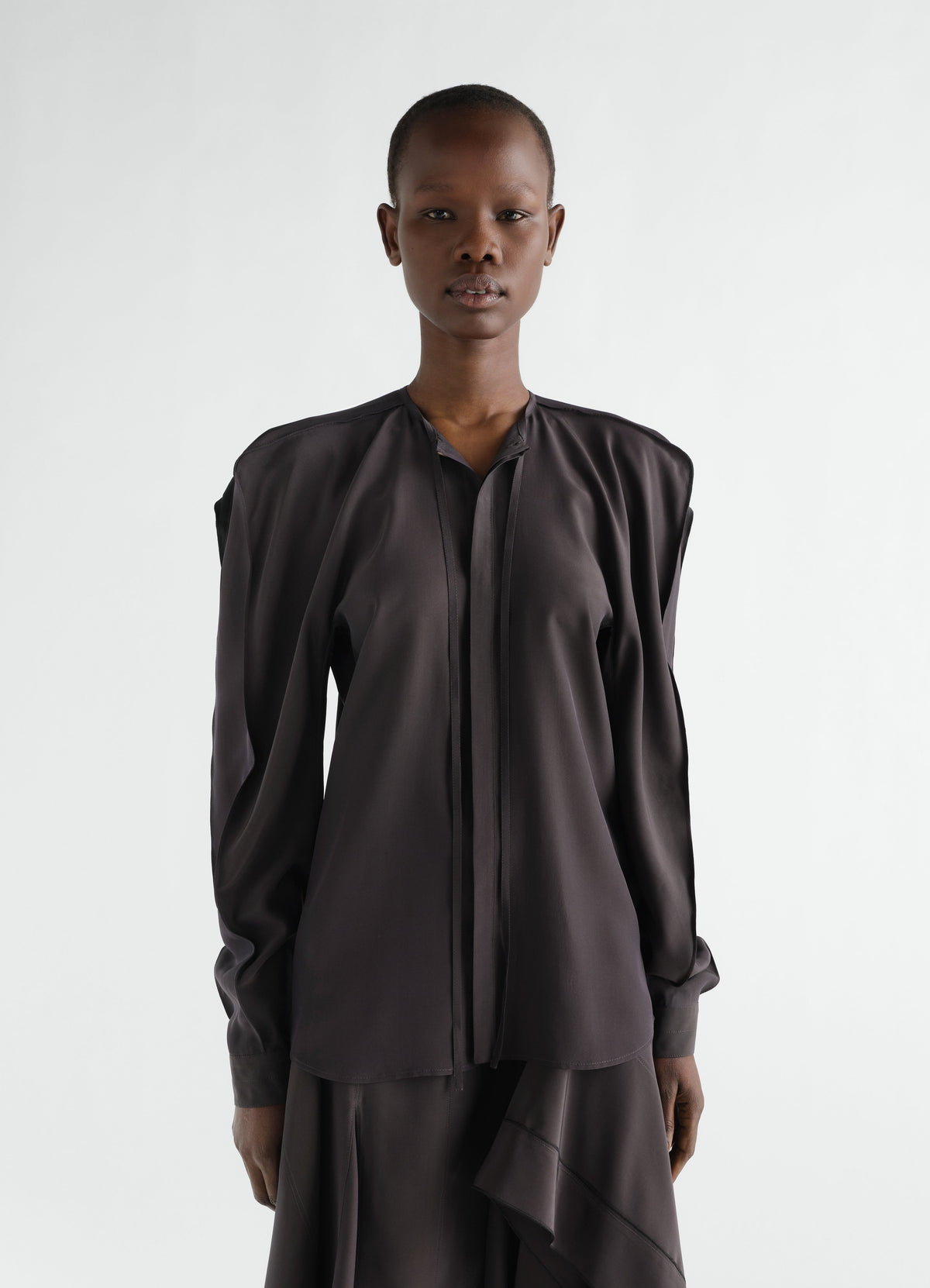 TWO LAYERS BLOUSE IN SILK VISCOSE TOILE