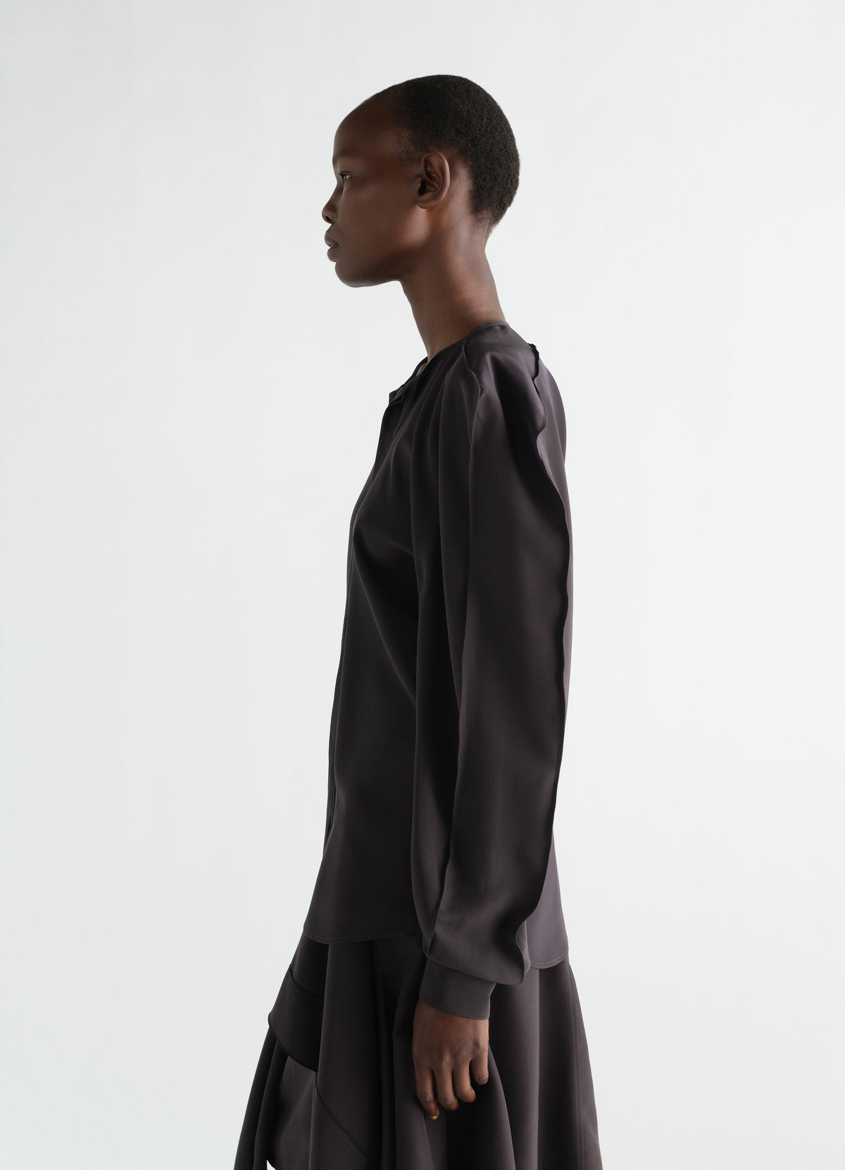 TWO LAYERS BLOUSE IN SILK VISCOSE TOILE
