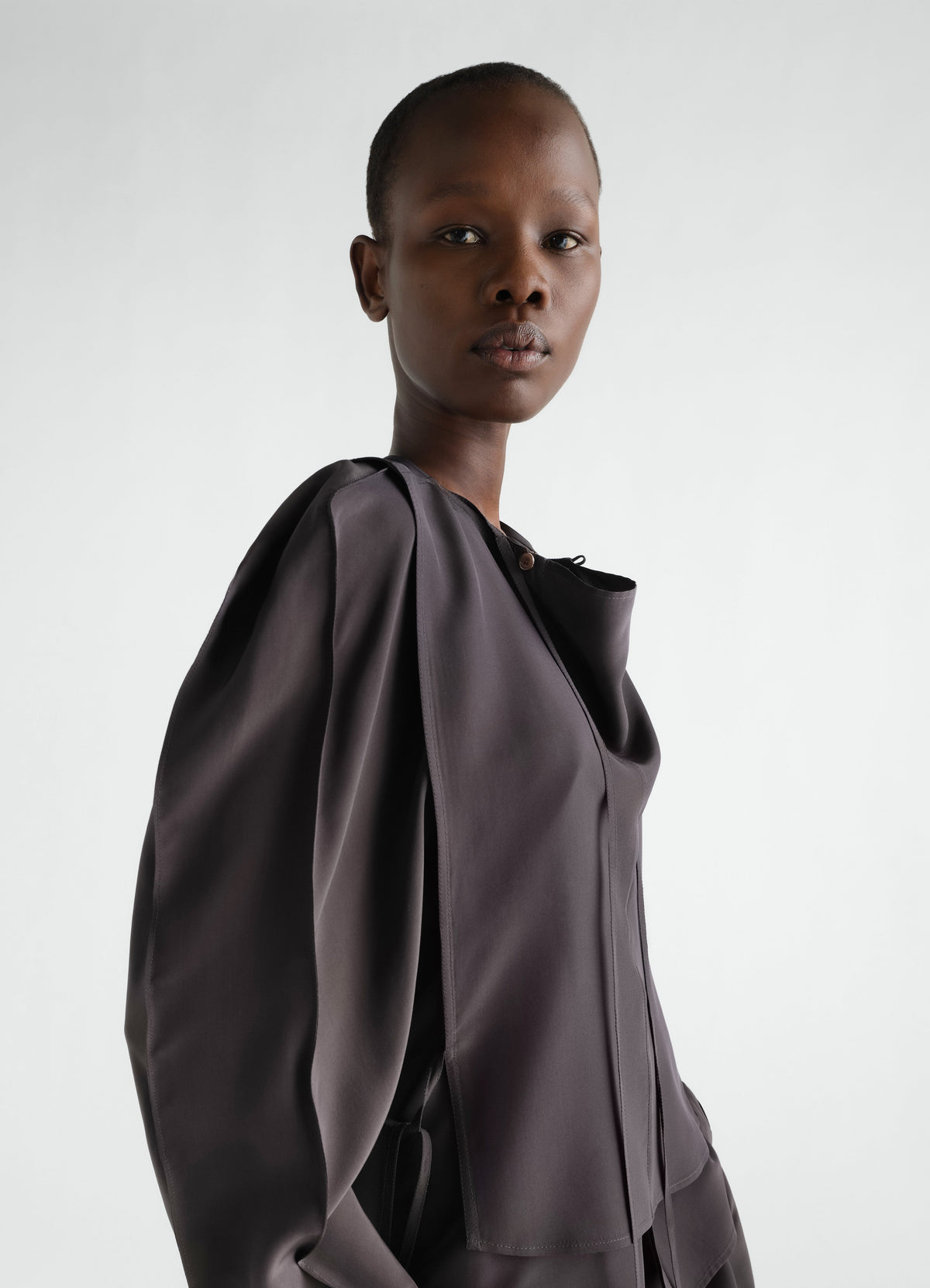 TWO LAYERS BLOUSE IN SILK VISCOSE TOILE