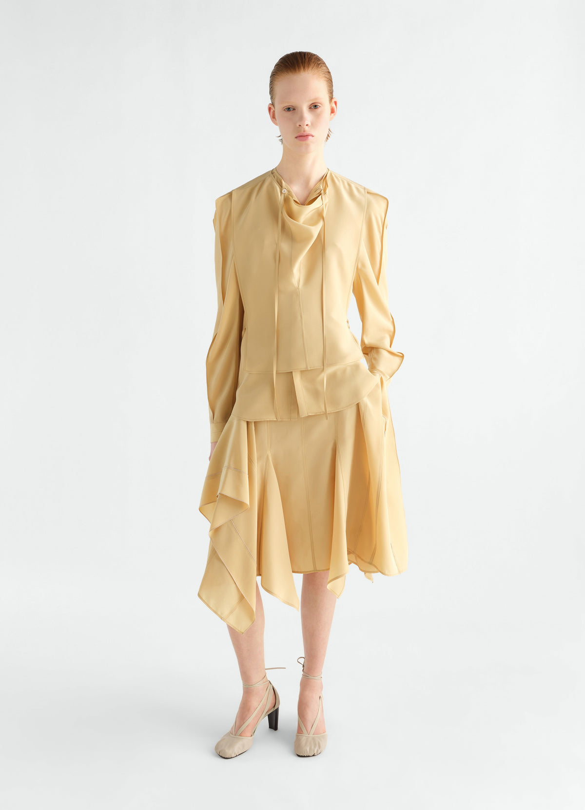 TWO LAYERS BLOUSE IN SILK VISCOSE TOILE