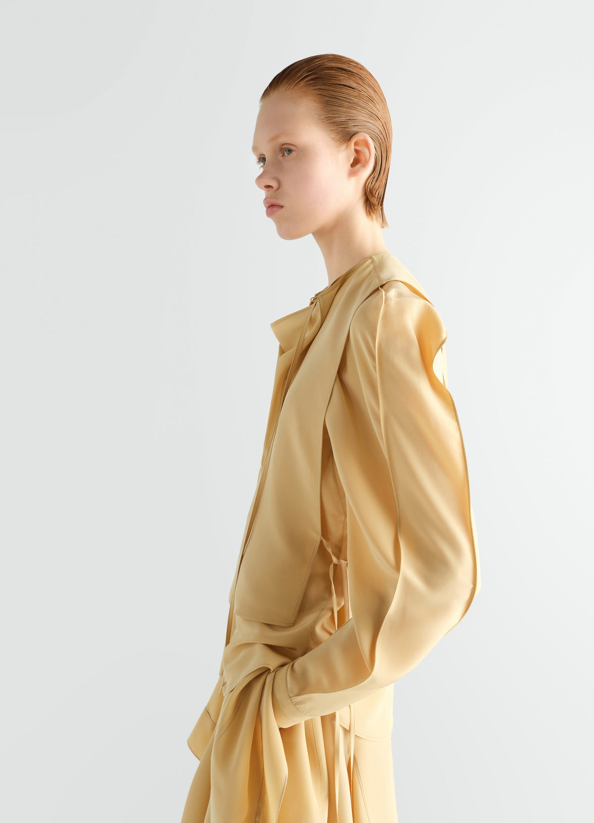 TWO LAYERS BLOUSE IN SILK VISCOSE TOILE