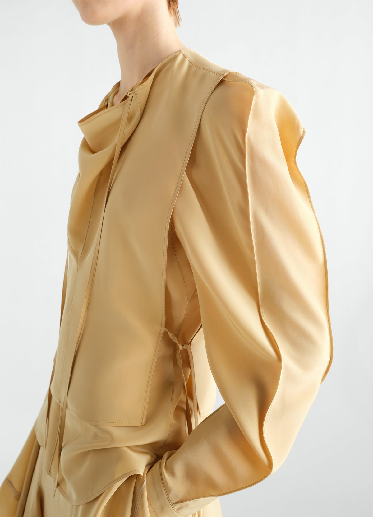 TWO LAYERS BLOUSE IN SILK VISCOSE TOILE