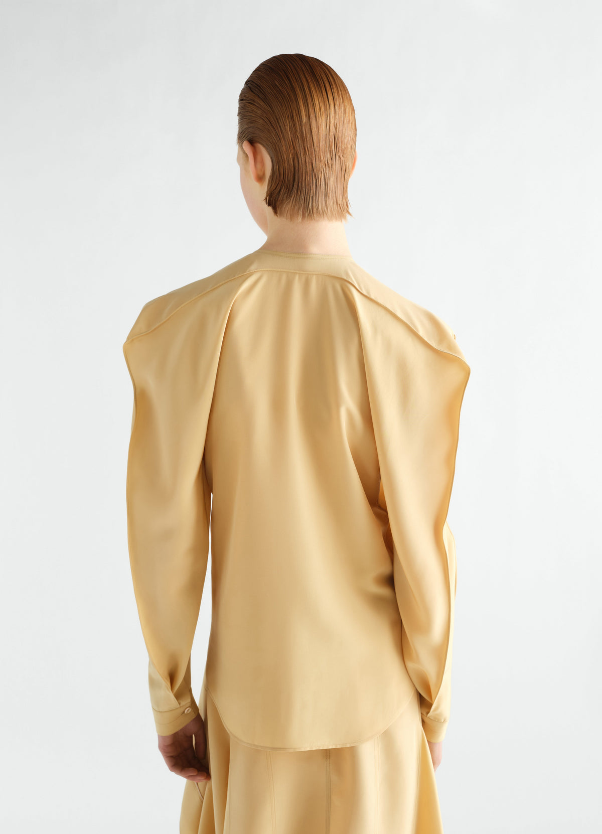 TWO LAYERS BLOUSE IN SILK VISCOSE TOILE