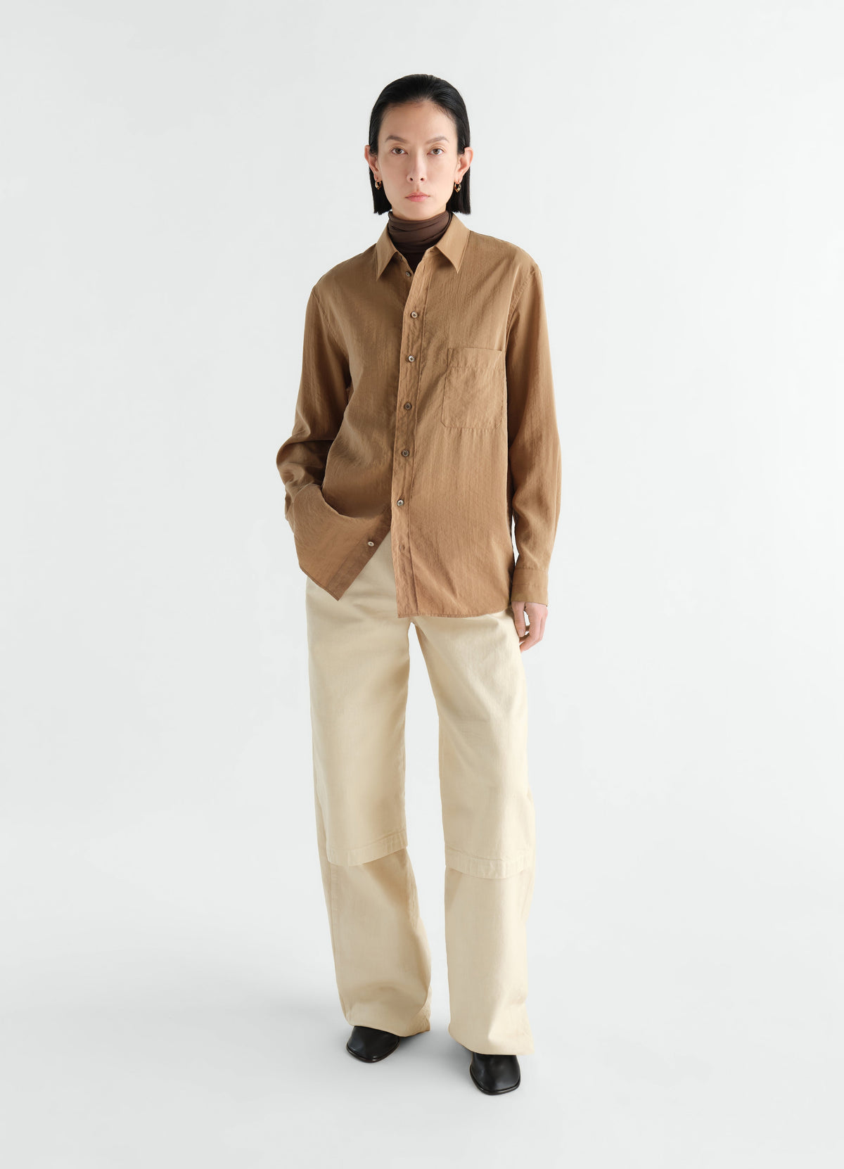 REGULAR SHIRT IN DRY SILK