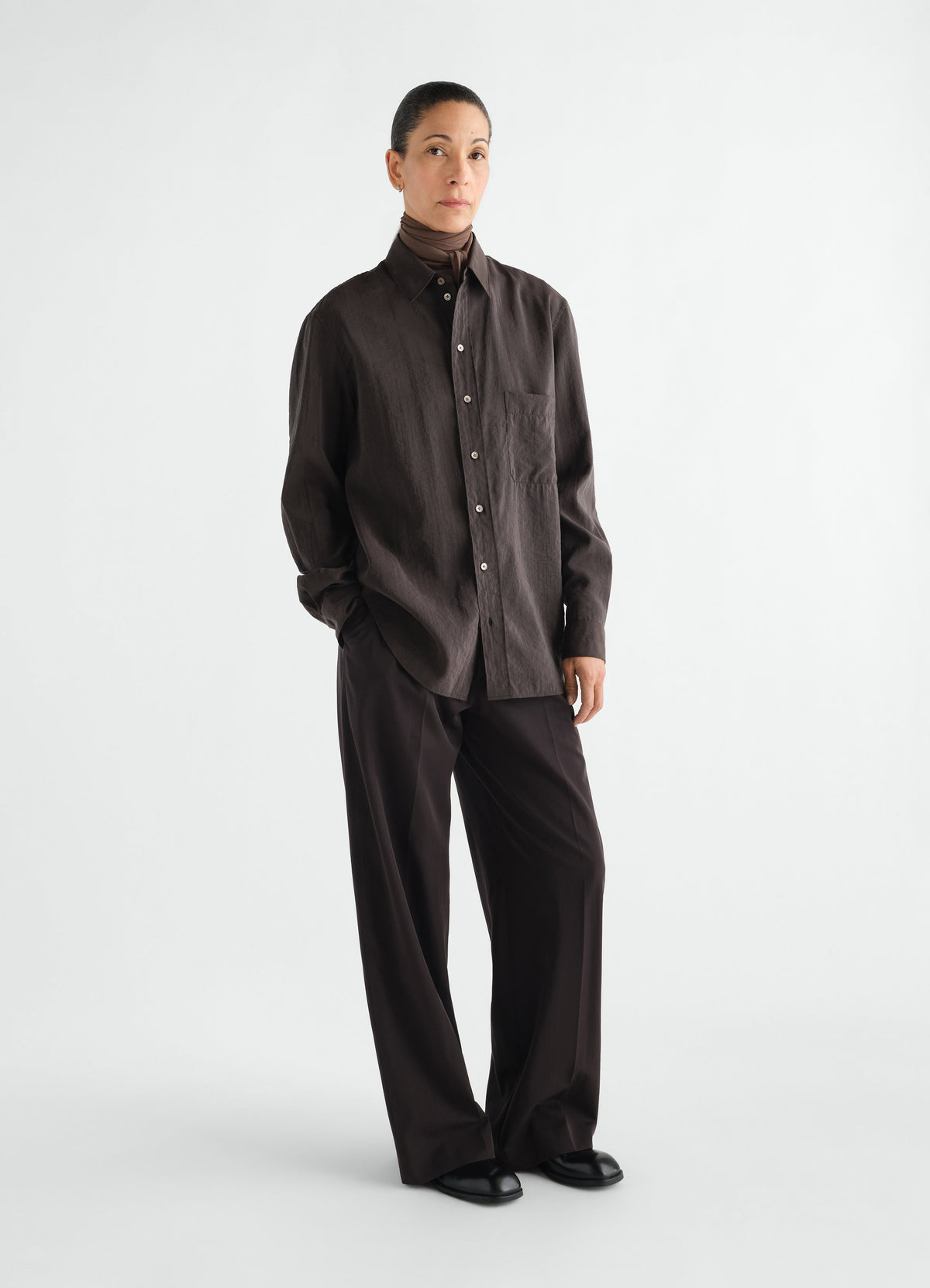 REGULAR SHIRT IN DRY SILK
