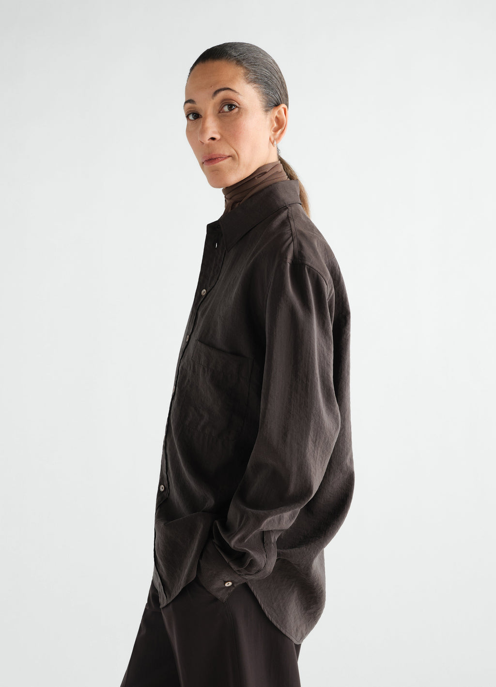 REGULAR SHIRT IN DRY SILK