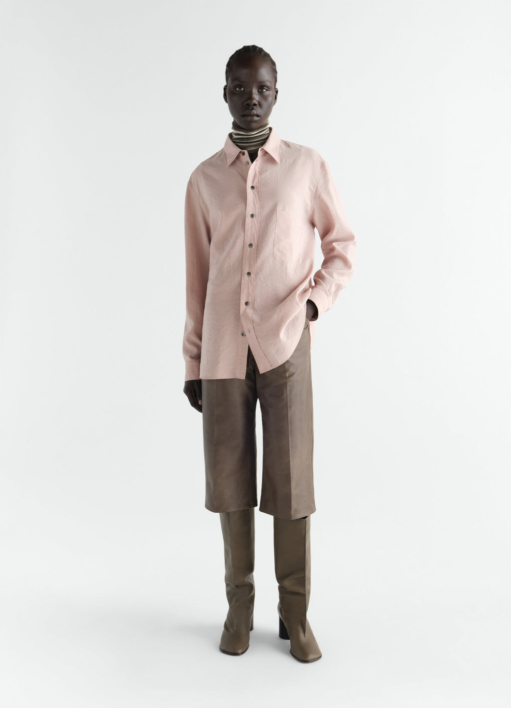 REGULAR SHIRT IN DRY SILK
