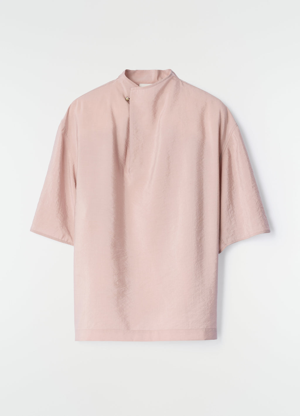 SOFT COLLAR TOP IN DRY SILK