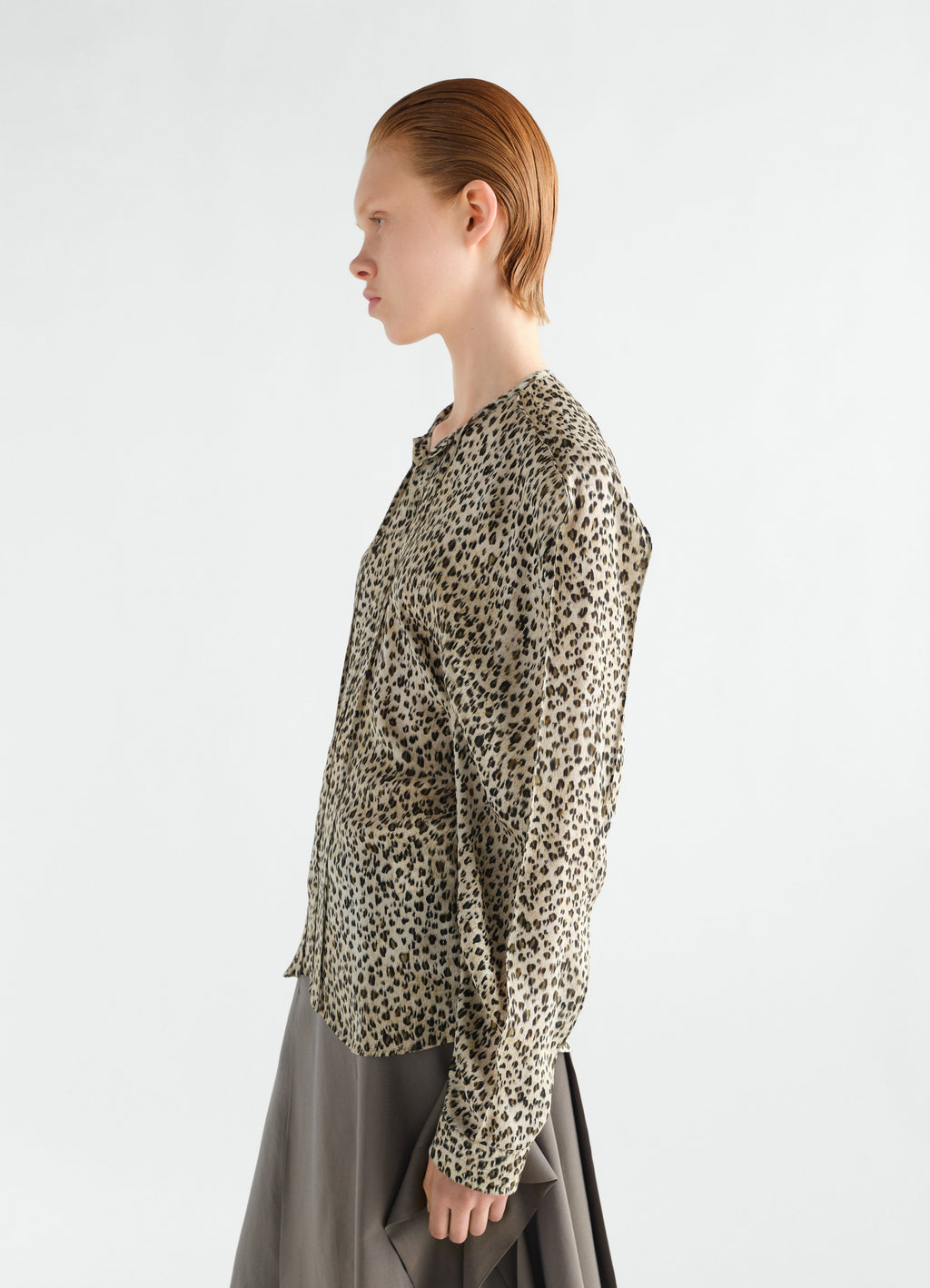 PRINTED TWO LAYERS BLOUSE IN VISCOSE LEOPARD