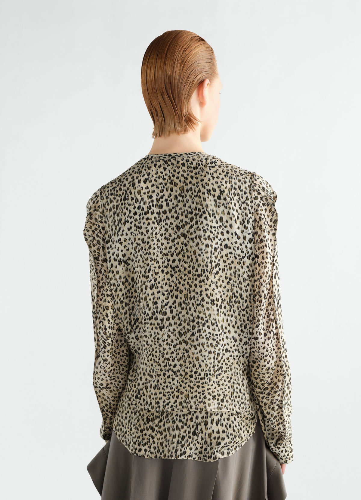 PRINTED TWO LAYERS BLOUSE IN VISCOSE LEOPARD