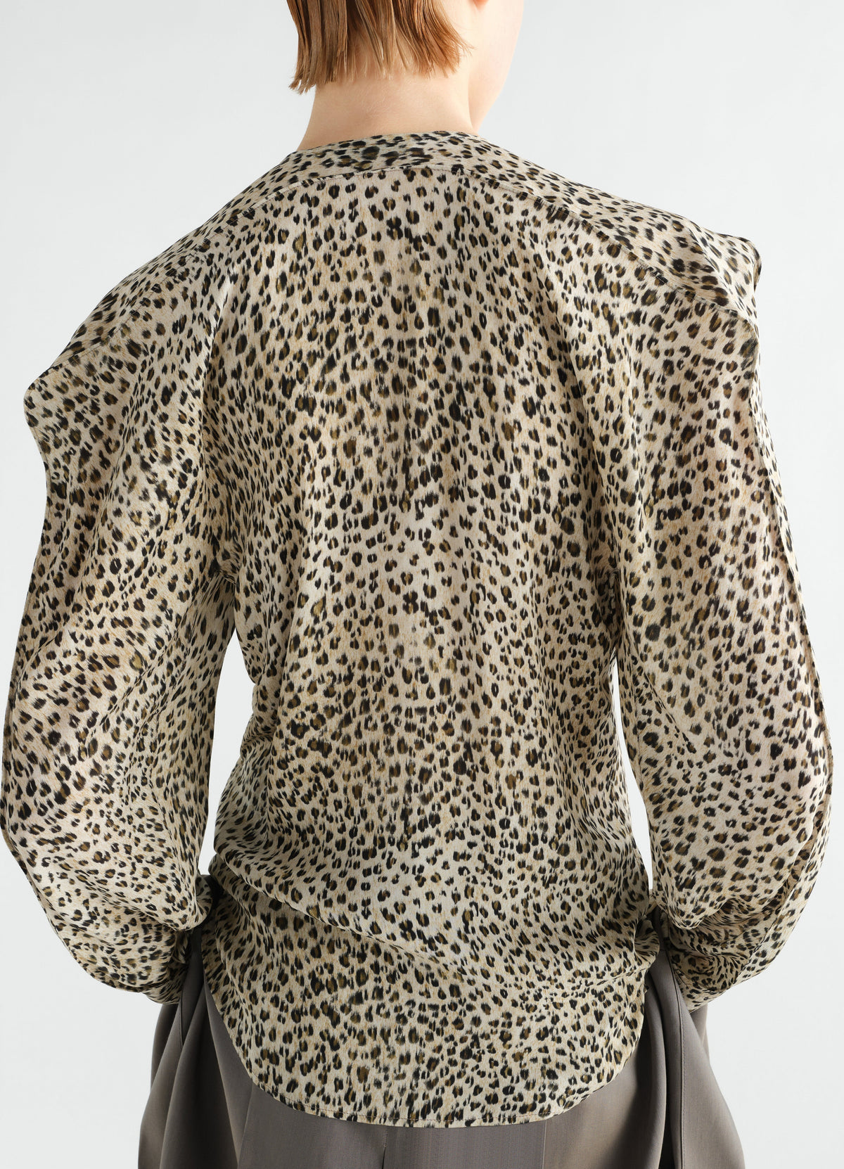 PRINTED TWO LAYERS BLOUSE IN VISCOSE LEOPARD