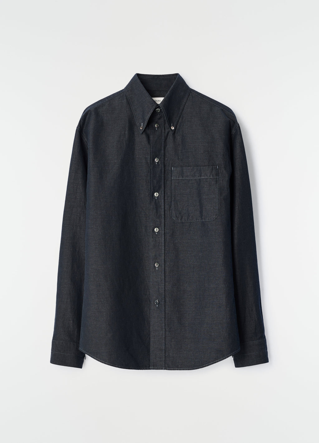 BUTTON DOWN SHIRT IN COTTON LINEN CHAMBRAY
