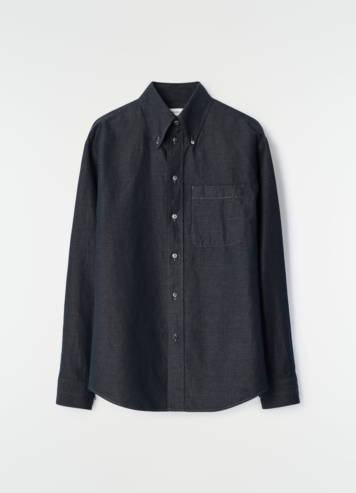 BUTTON DOWN SHIRT IN COTTON LINEN CHAMBRAY