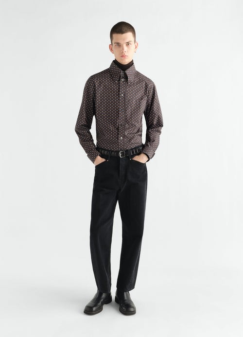 CHEMISE BOUTONNÉE EN COTON À IMPRIMÉ CERCLES