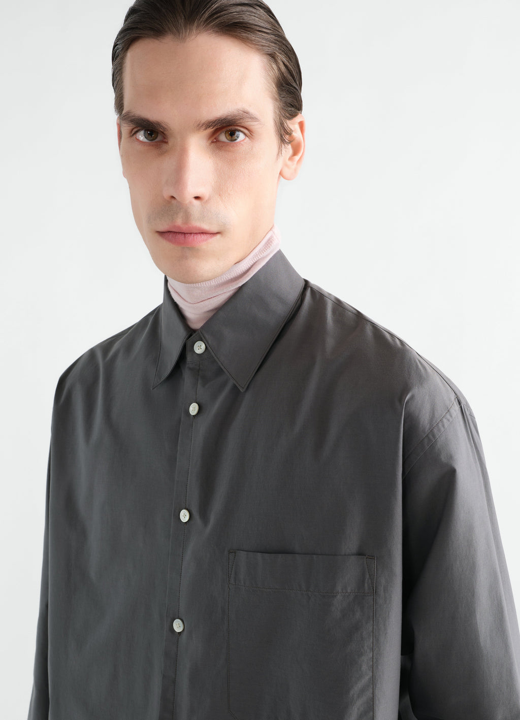 CHEMISE CLASSIQUE EN COTON ET SOIE LAVÉS
