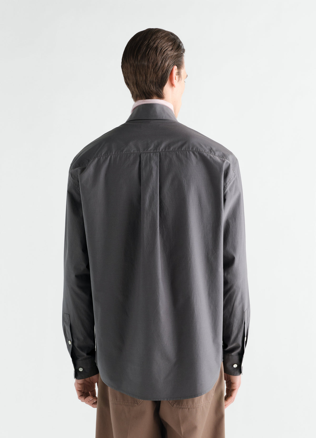 CHEMISE CLASSIQUE EN COTON ET SOIE LAVÉS