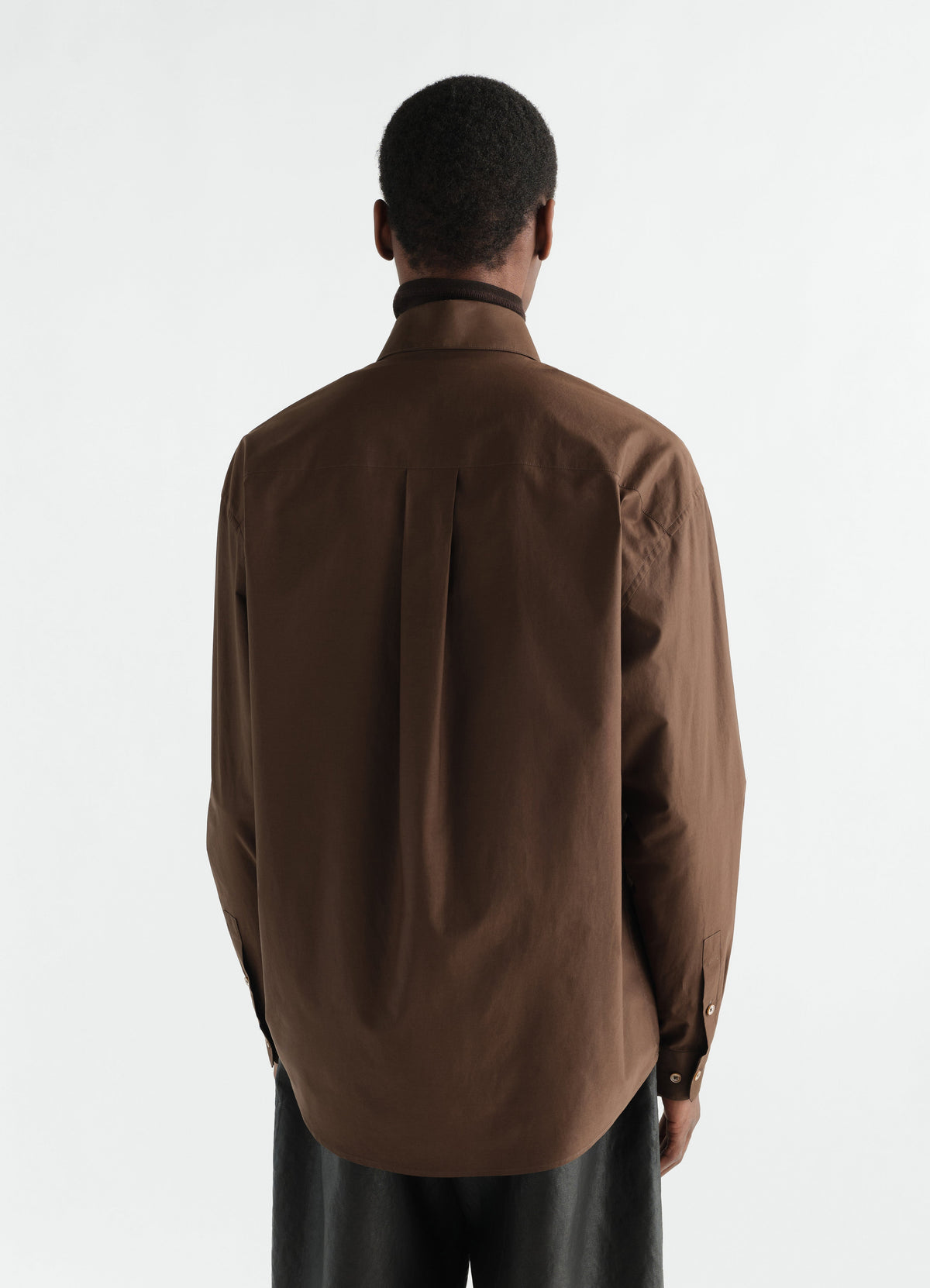 CHEMISE CLASSIQUE EN COTON ET SOIE LAVÉS