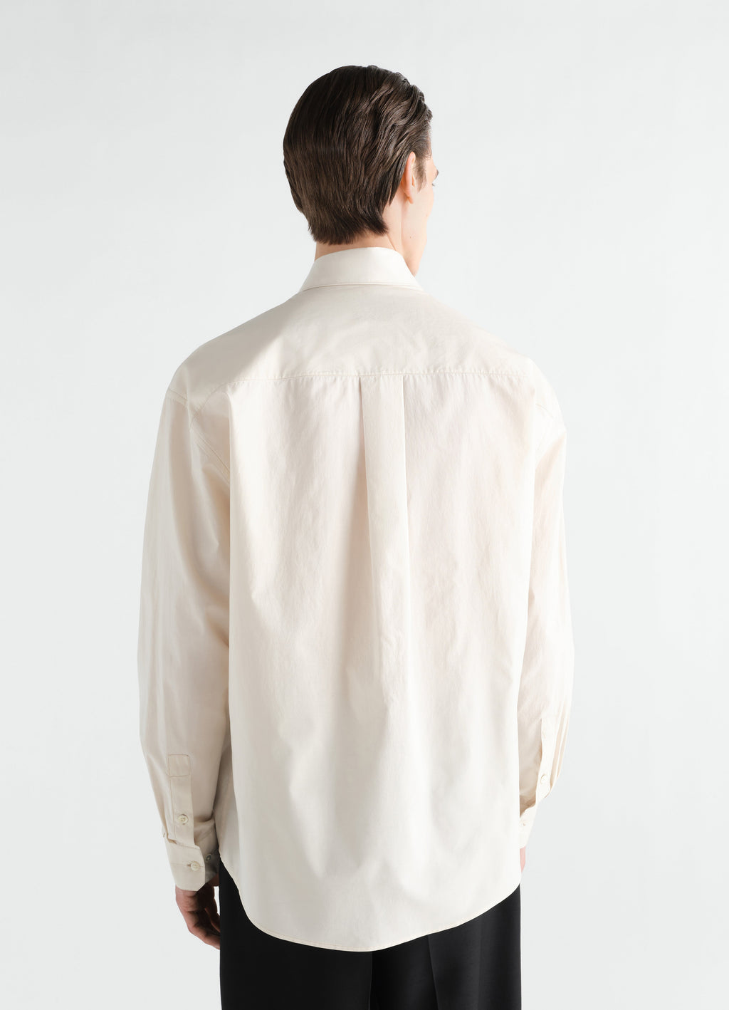CHEMISE CLASSIQUE EN COTON ET SOIE LAVÉS