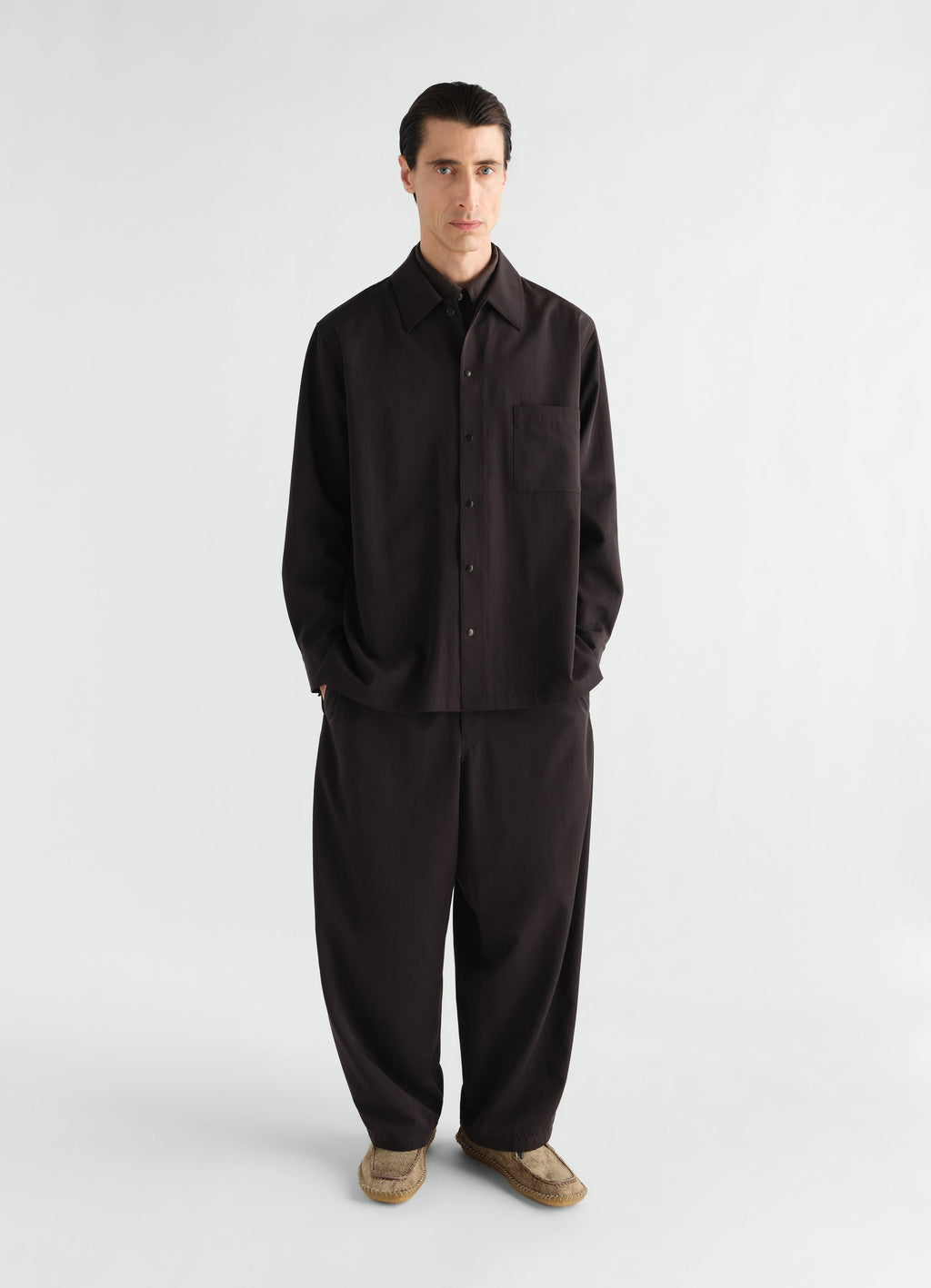 SURCHEMISE LÉGÈRE EN GABARDINE DE LAINE