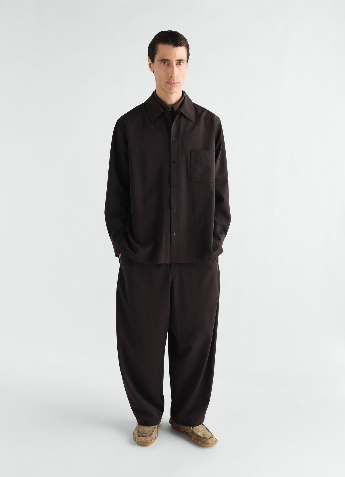 SURCHEMISE LÉGÈRE EN GABARDINE DE LAINE