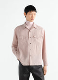 CONVERTIBLE COLLAR SHIRT IN DRY SILK
