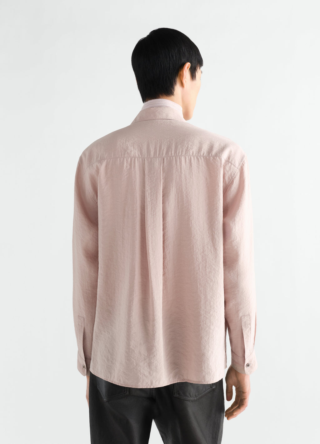 CONVERTIBLE COLLAR SHIRT IN DRY SILK