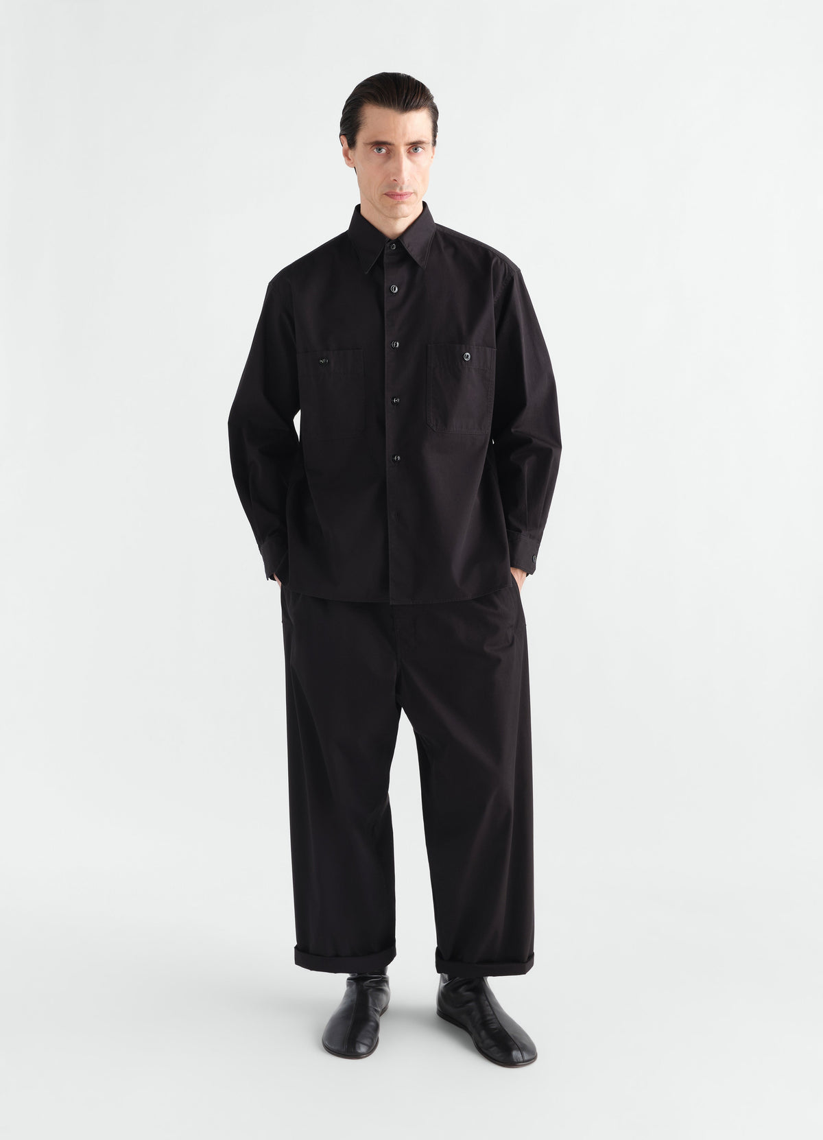 CHEMISE À DEUX POCHES EN SERGÉ DE COTON LÉGER