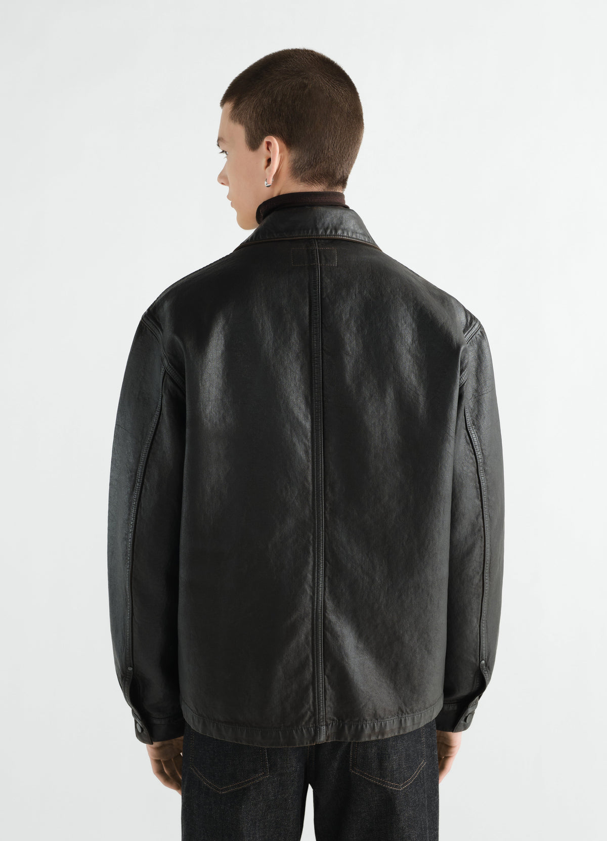 SURCHEMISE DE TRAVAIL EN DENIM ENDUIT
