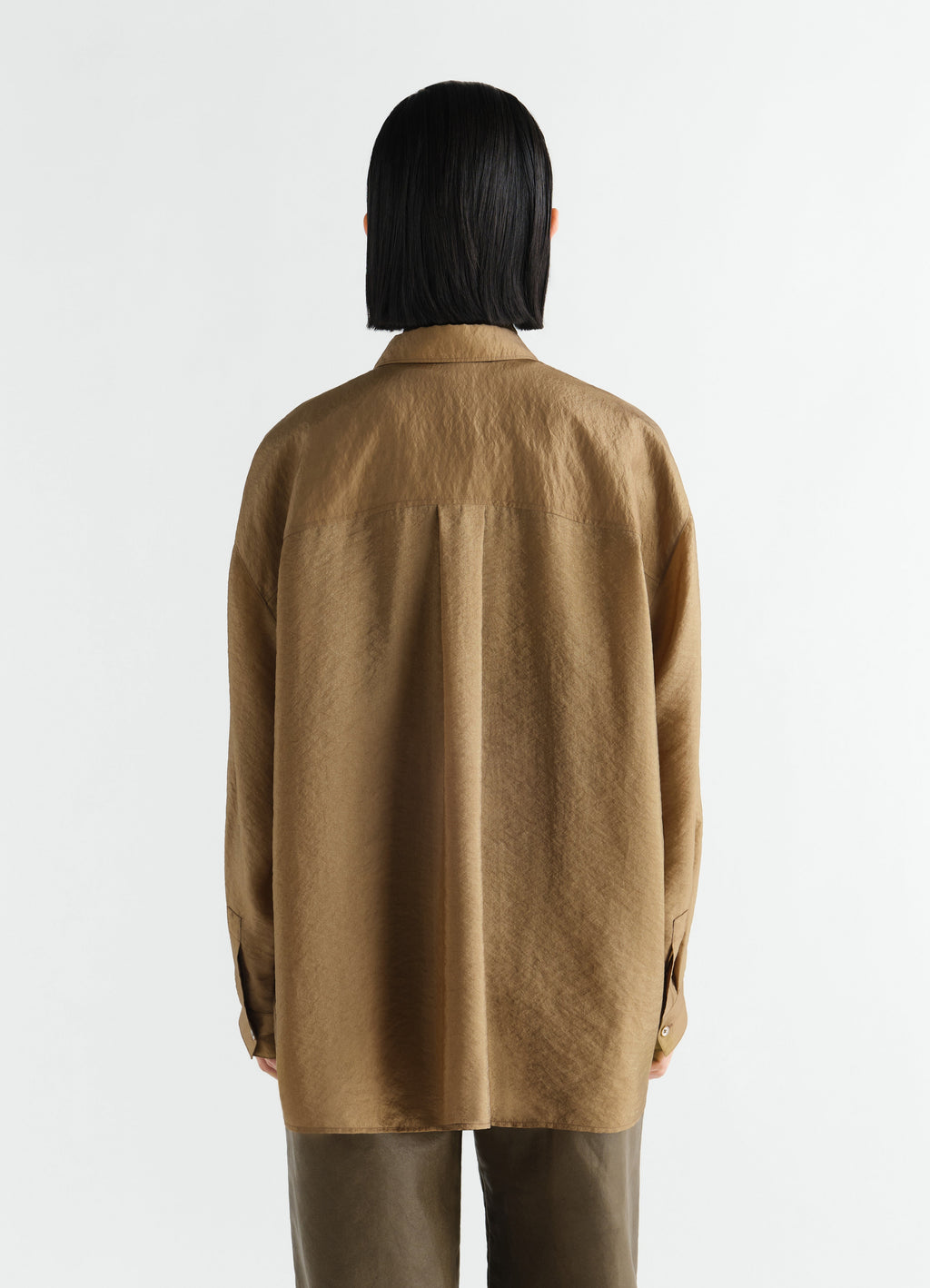 DRAPE SHIRT IN SHINY CUPRO