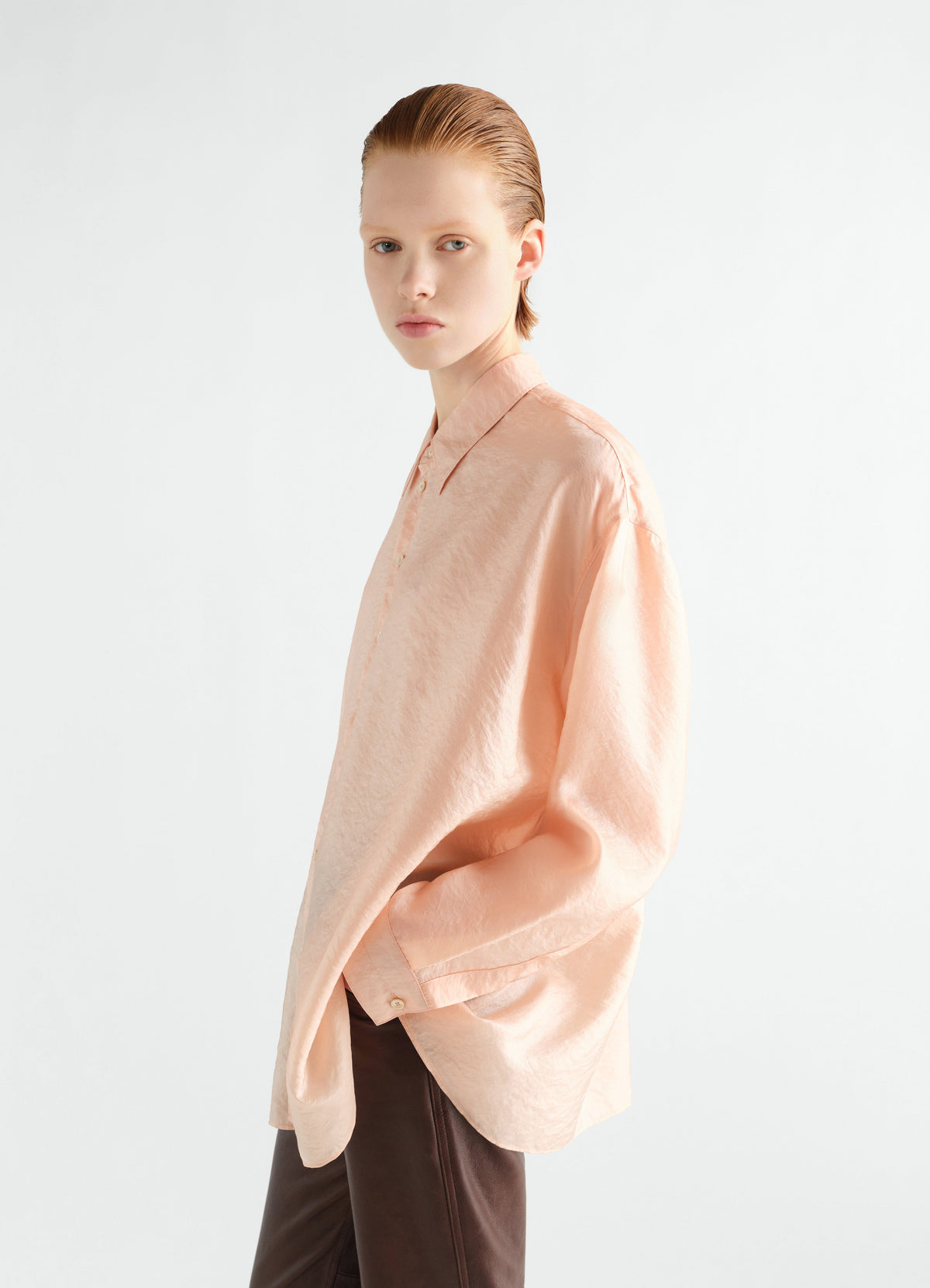 DRAPE SHIRT IN SHINY CUPRO