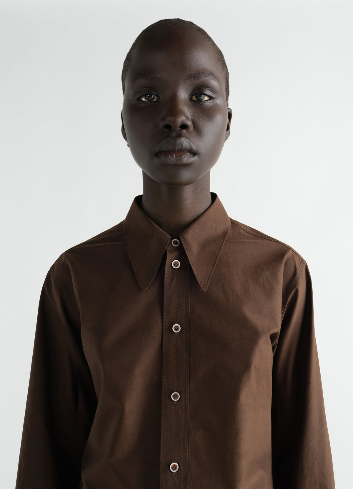POINTED COLLAR SHIRT IN WASHED COTTON SILK