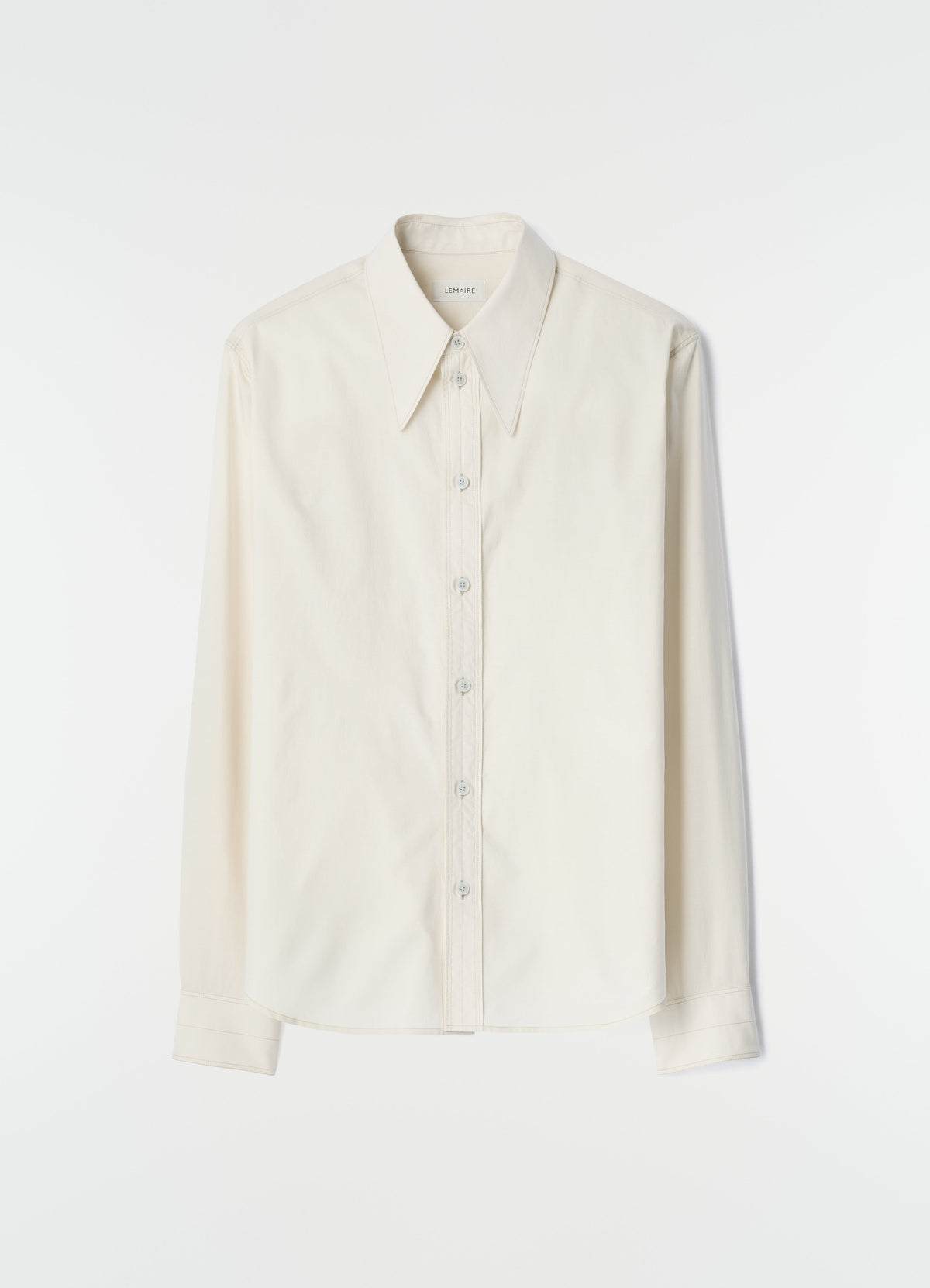 POINTED COLLAR SHIRT IN WASHED COTTON SILK