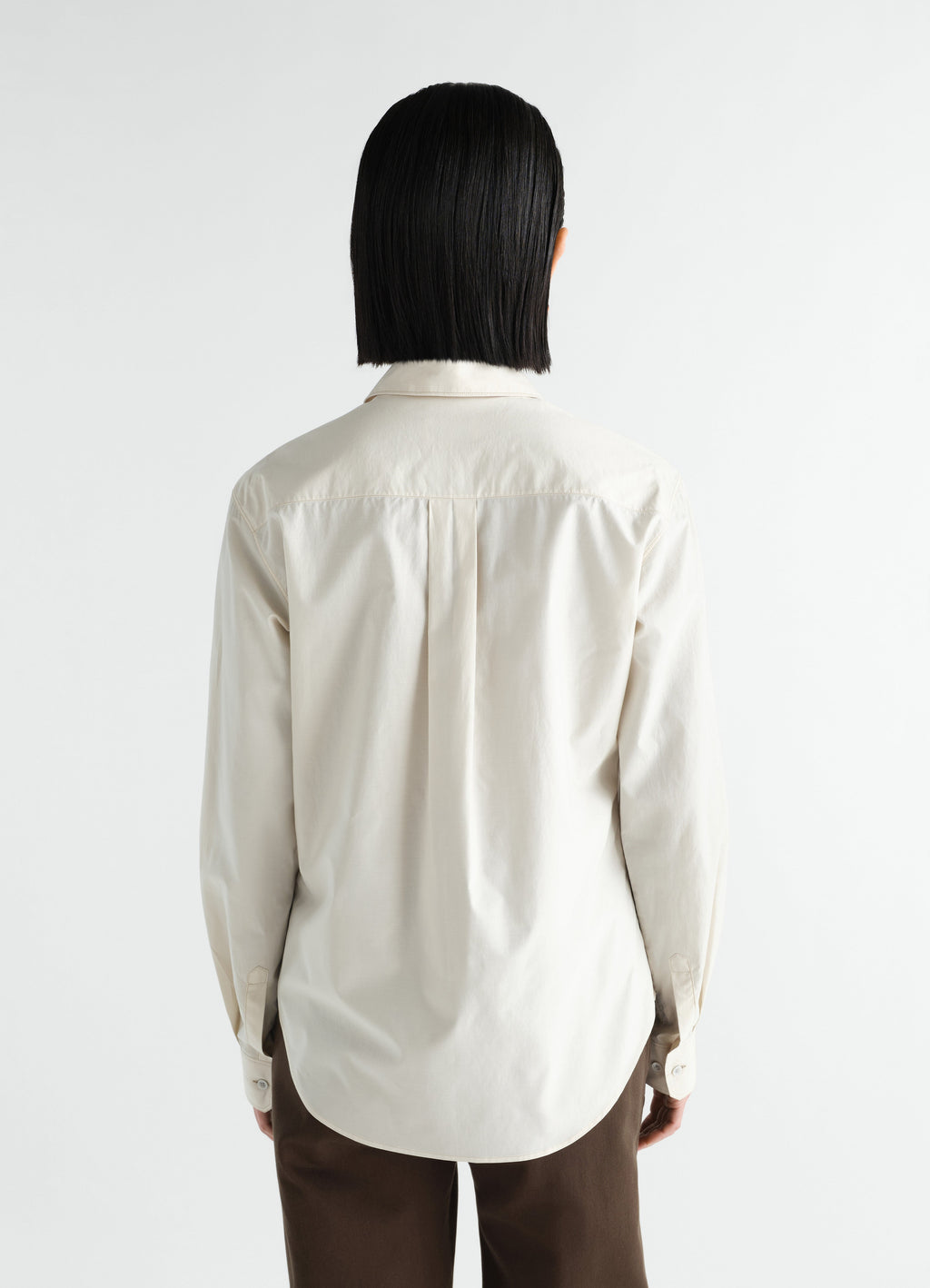 POINTED COLLAR SHIRT IN WASHED COTTON SILK
