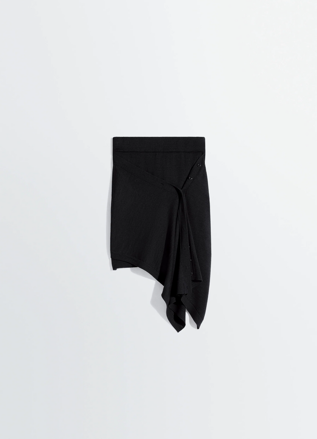 JUPE BOUTONNÉE EN MÉLANGE DE MÉRINOS