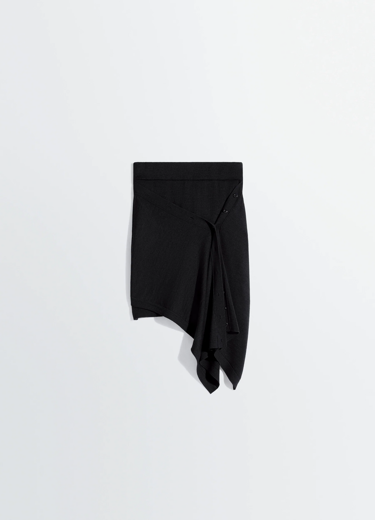 JUPE BOUTONNÉE EN MÉLANGE DE MÉRINOS
