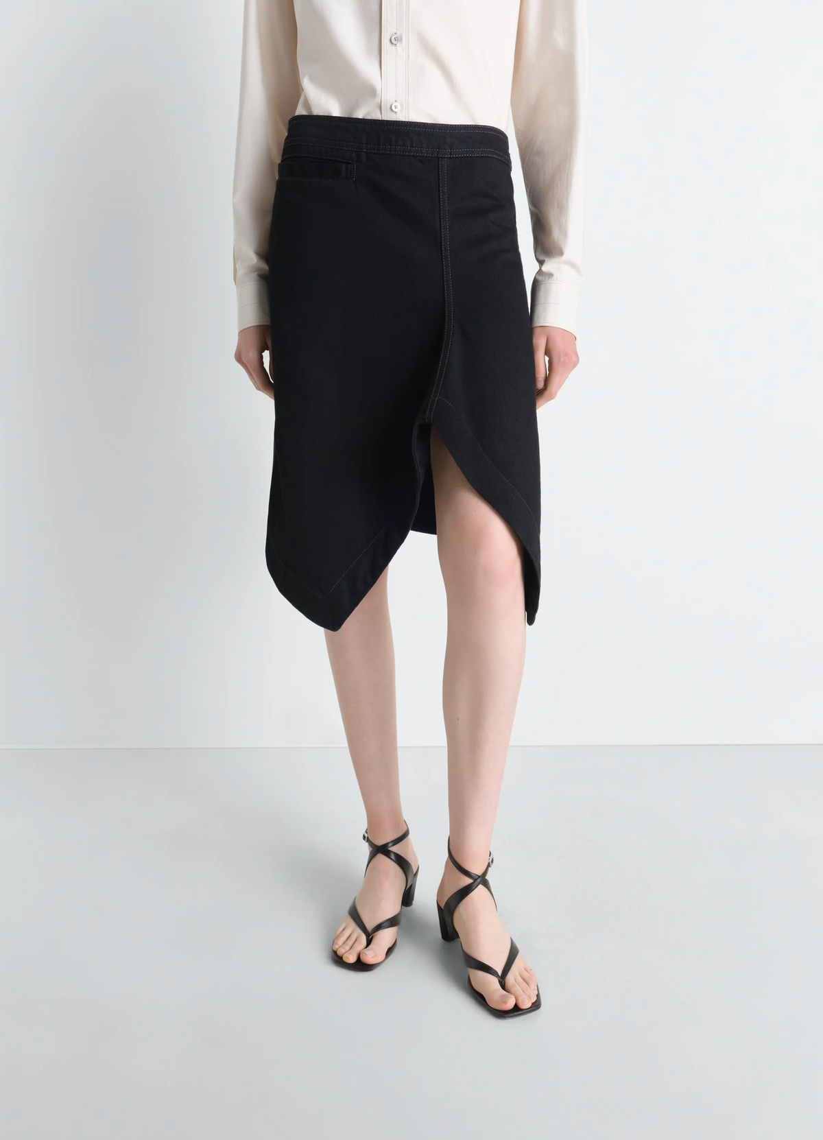 ASYMMETRIC SKIRT IN DENIM