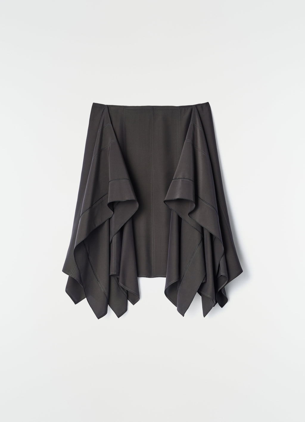 JUPE À PANNEAUX EN TOILE DE VISCOSE ET SOIE