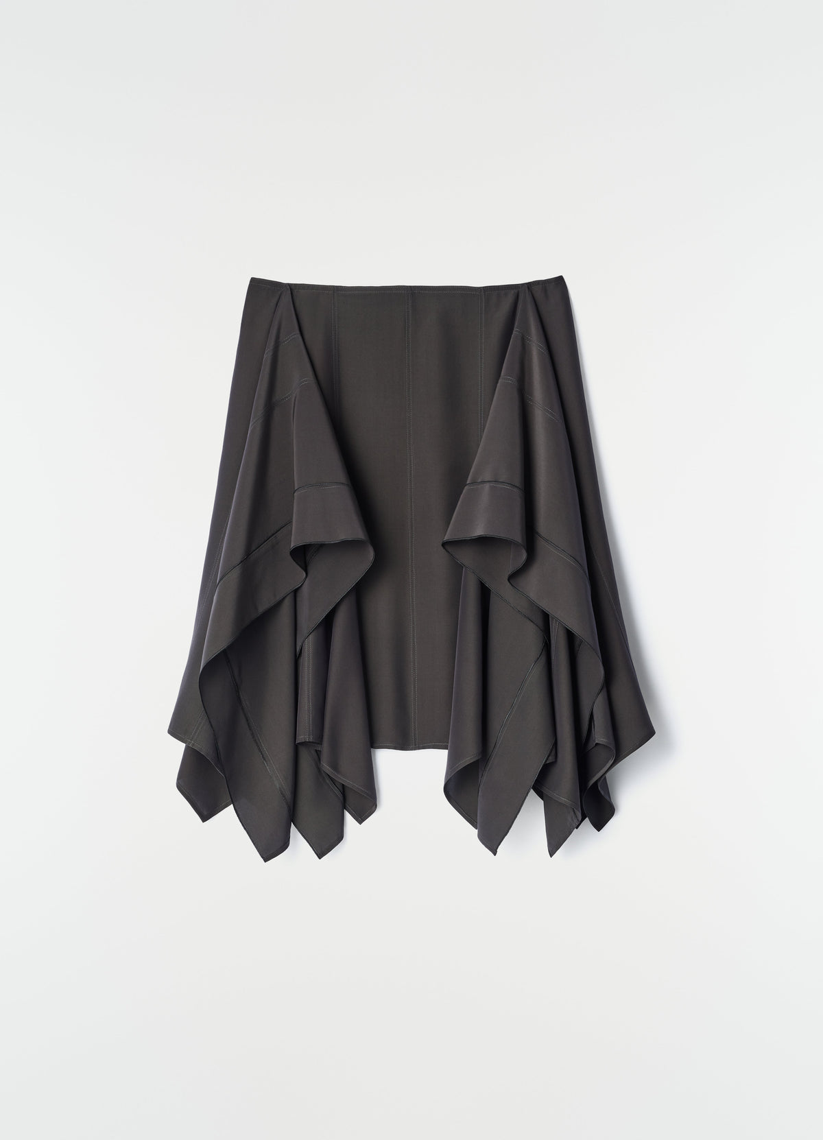 JUPE À PANNEAUX EN TOILE DE VISCOSE ET SOIE