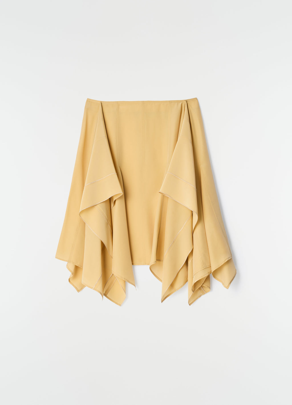 JUPE À PANNEAUX EN TOILE DE VISCOSE ET SOIE